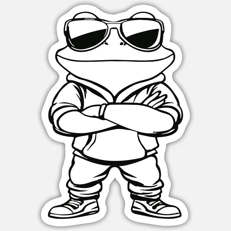 frosch comic sonnenbrille Sticker Größe S (10 x 10 cm)