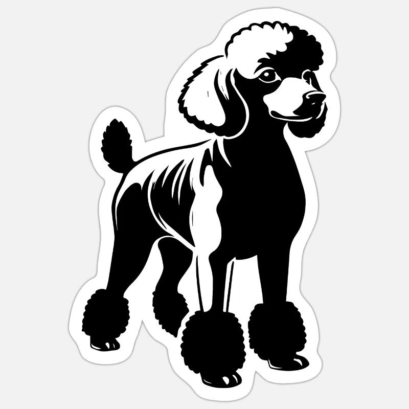 Caniche - Conception de chien de compagnie Sticker taille S (10 x 10 cm)