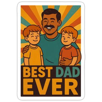 Geschenkidee zum Vatertag - Sticker Größe S (10 x 10 cm) - Mattweiß - Vorne