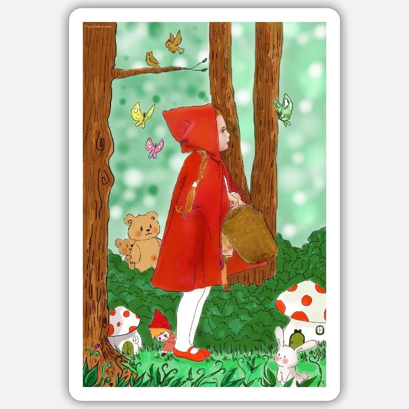 Forêt enchantée - Sticker taille S (10 x 10 cm) - blanc mat