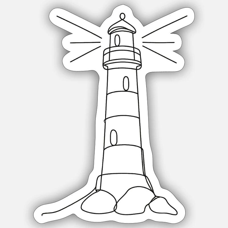 Leuchtturm - Sticker Größe S (10 x 10 cm) - Mattweiß