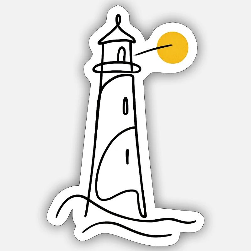 Leuchtturm - Sticker Größe S (10 x 10 cm) - Mattweiß