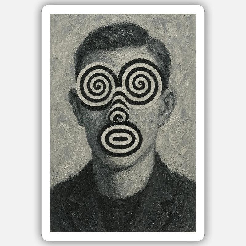 Face Optical Illusion Sticker size S (10 x 10 cm)