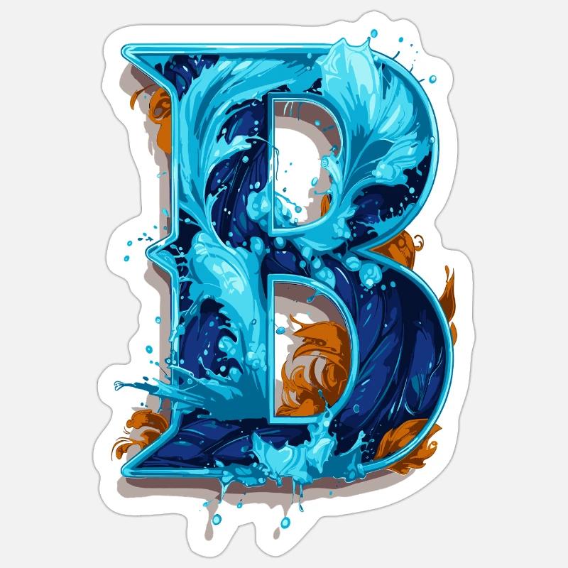 Lettre B pour Bernd - Sticker taille S (10 x 10 cm) - blanc mat