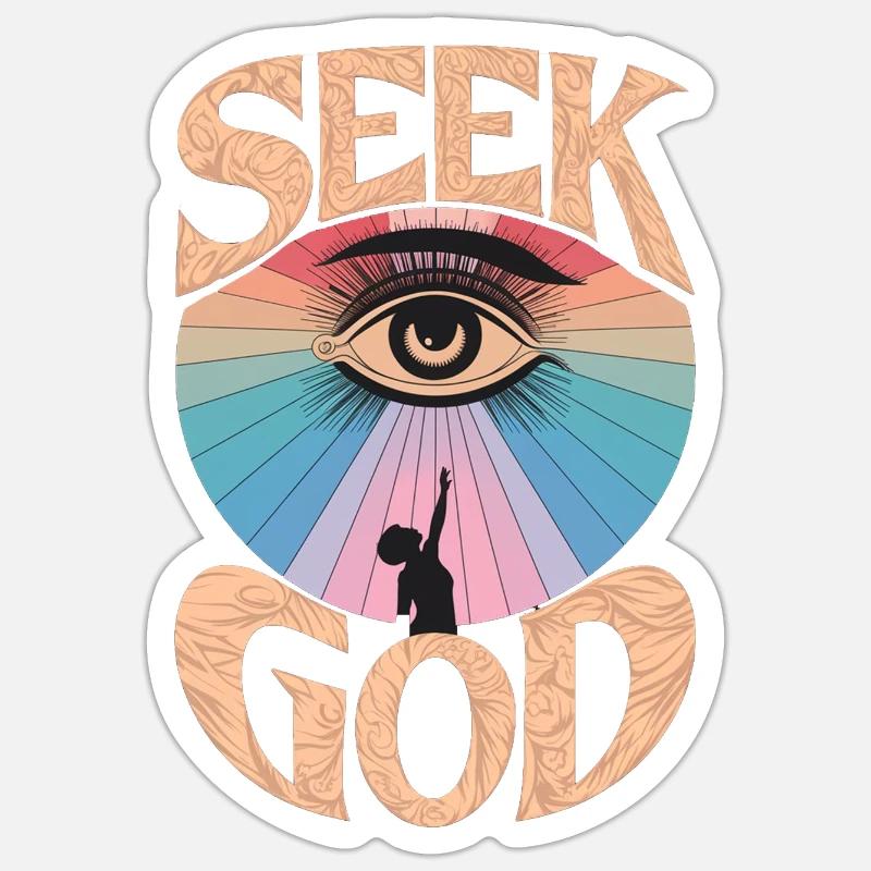 Chercher Dieu - Conception fidèle - Sticker taille S (10 x 10 cm) - blanc mat