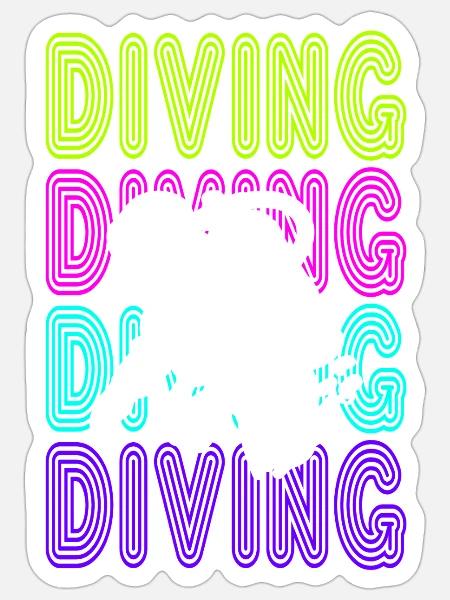 diving gerätetauchen tauchschule neopren - Sticker Größe S (10 x 10 cm) - Mattweiß