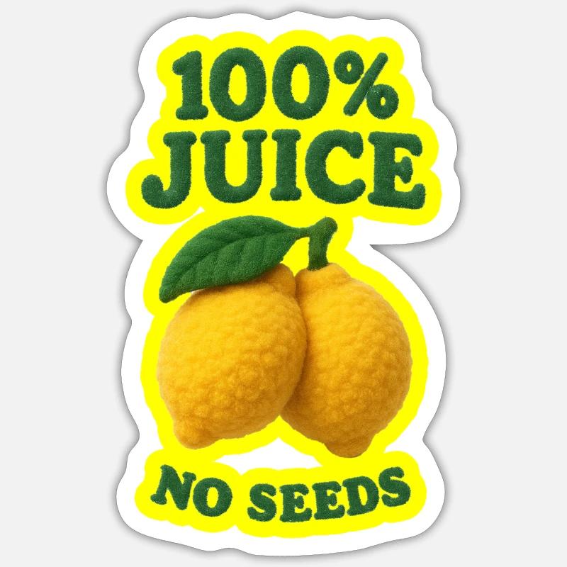 100% Juice NO SEEDS - Sticker Größe S (10 x 10 cm) - Mattweiß