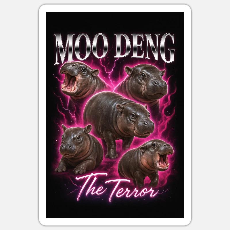 Moo Deng The terror - Sticker size S (10 x 10 cm) - white matte