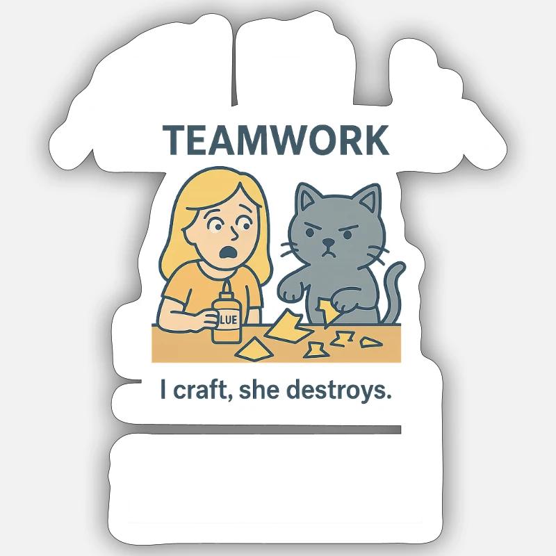 TeamWork - Sticker Größe S (10 x 10 cm) - Mattweiß