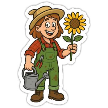 Gärtnerin - Sticker Größe S (10 x 10 cm) - Mattweiß - Vorne