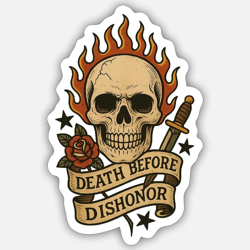 La Mort Avant le Déshonneur - Sticker taille S (10 x 10 cm) - blanc mat