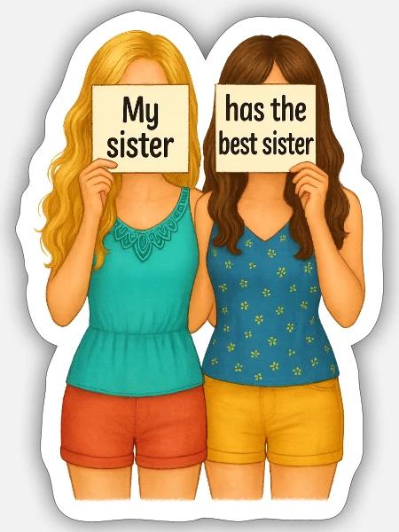 My sister has the best sister - Sticker Größe S (10 x 10 cm) - Mattweiß