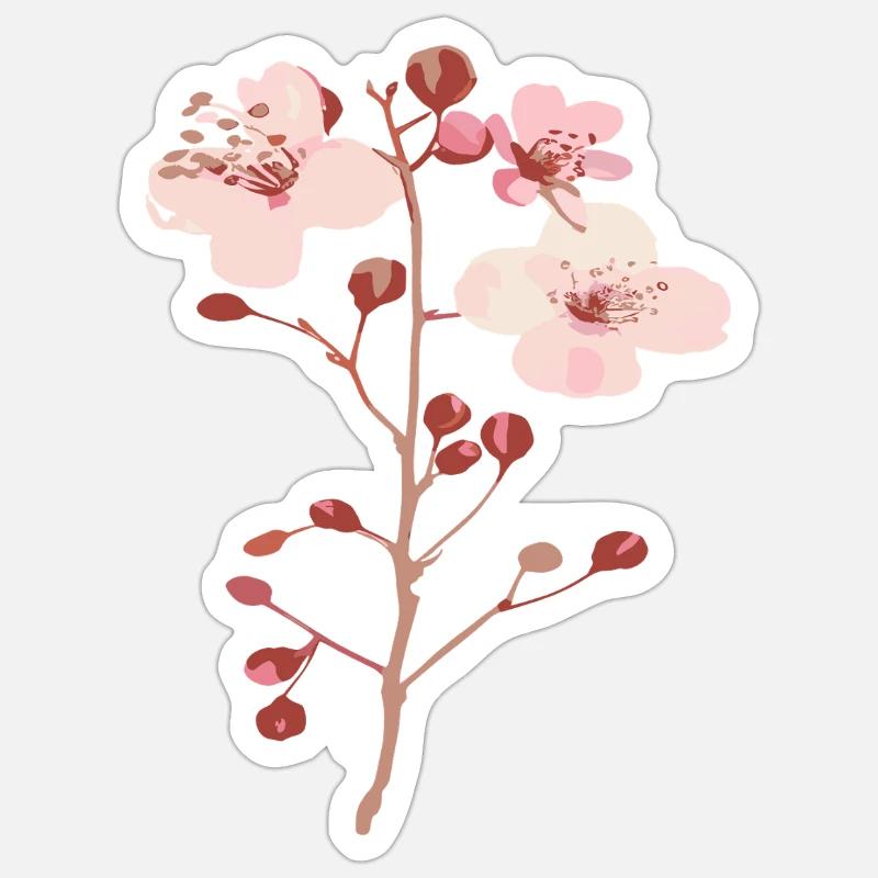 Blossoms from the cherry tree sakura Sticker size S (10 x 10 cm)