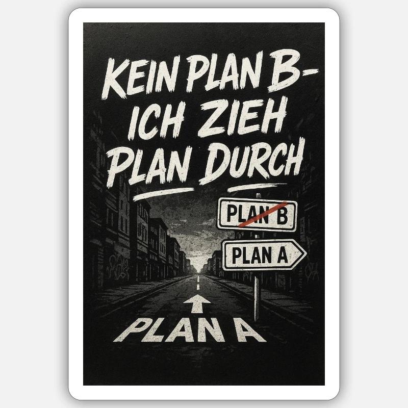 PLAN B - Sticker Größe S (10 x 10 cm) - Mattweiß