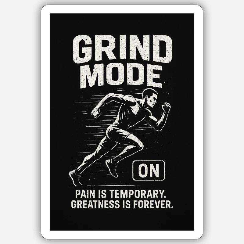 Grind Mode on - Sticker Größe S (10 x 10 cm) - Mattweiß
