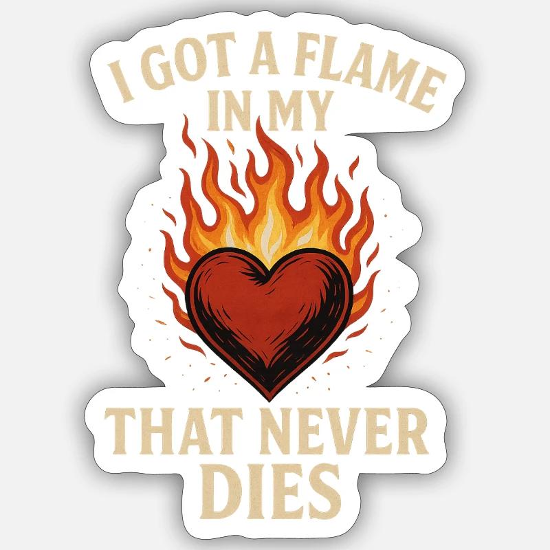 Flame - Sticker Größe S (10 x 10 cm) - Mattweiß
