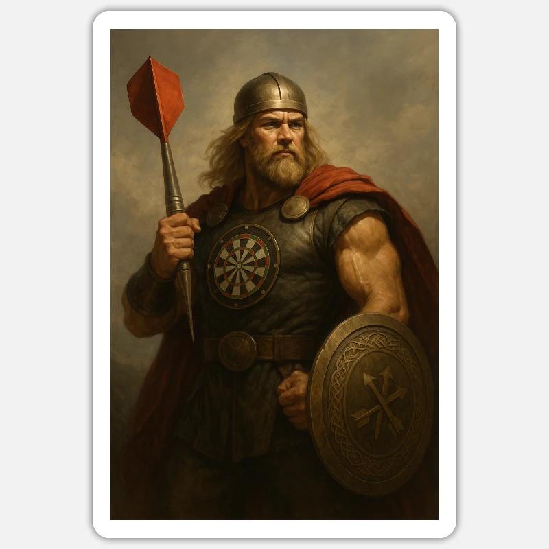 legendary darts warrior - Sticker size S (10 x 10 cm) - white matte