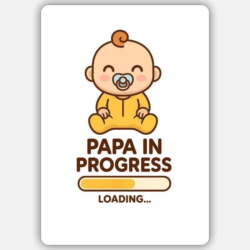 Papa in Progress - Sticker Größe S (10 x 10 cm) - Mattweiß