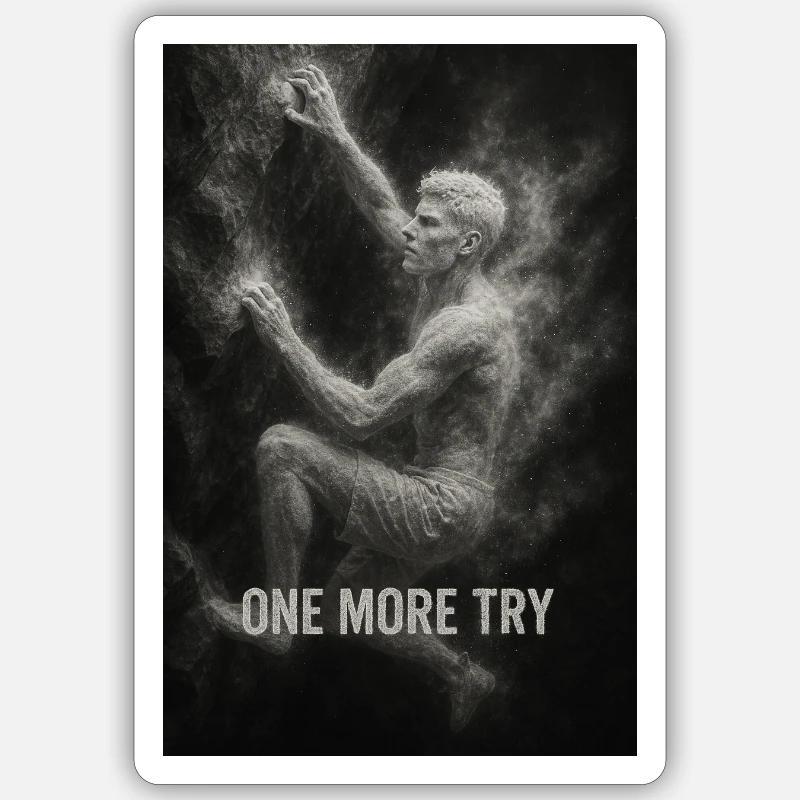 One more try. - Sticker Größe S (10 x 10 cm) - Mattweiß