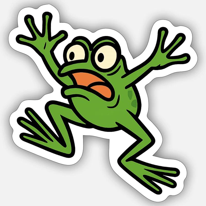 Panic Frog - Sticker size S (10 x 10 cm) - white matte