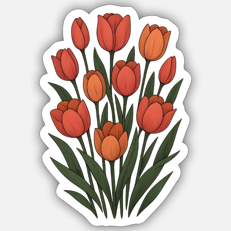 Tulpen Sticker Größe S (10 x 10 cm)