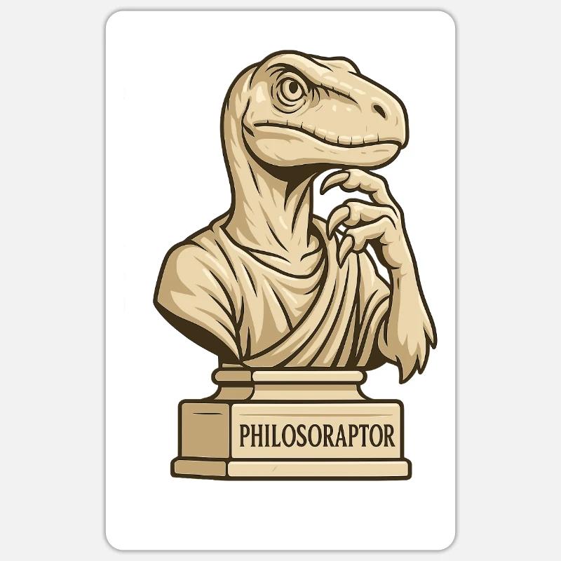 Philosoraptor - Sticker taille S (10 x 10 cm) - blanc mat