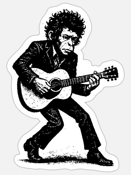 Auteur-compositeur-interprète | Le Singe Danseur - Sticker taille S (10 x 10 cm) - blanc mat