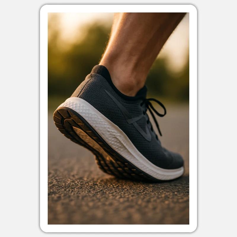 Running - Mid-step - Sticker size S (10 x 10 cm) - white matte