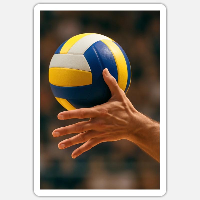 Volley-ball - En pleine répression - Sticker taille S (10 x 10 cm) - blanc mat