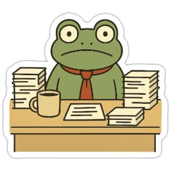 Business Frog - Sticker size S (10 x 10 cm) - white matte - Front