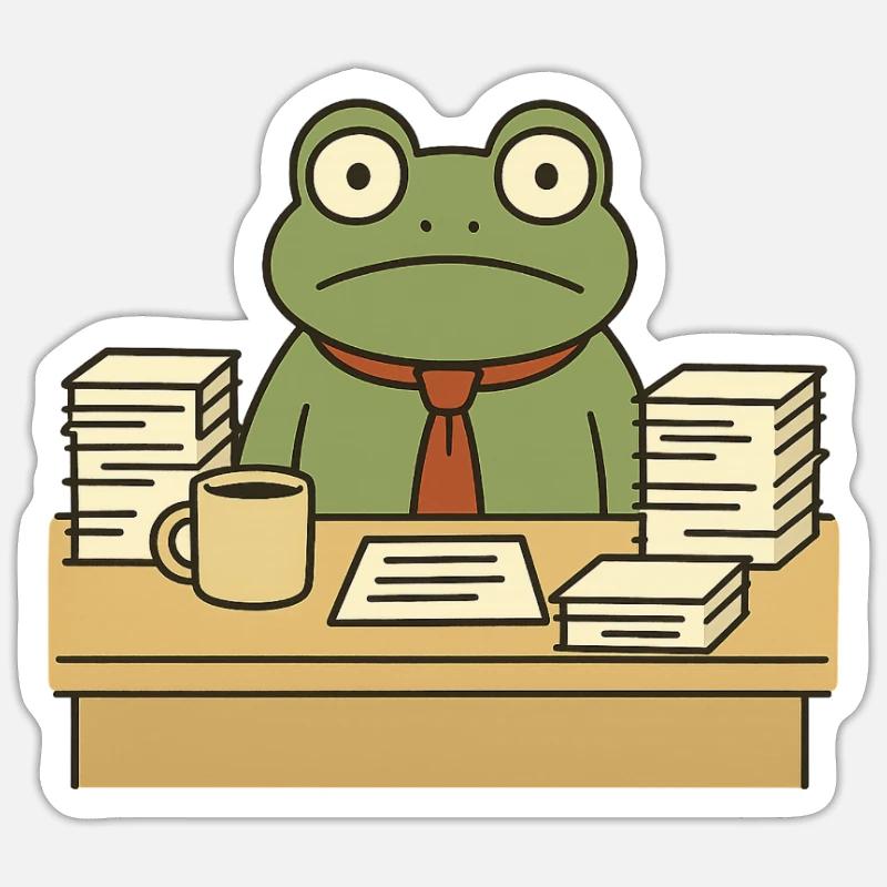 Grenouille d’affaires - Sticker taille S (10 x 10 cm) - blanc mat