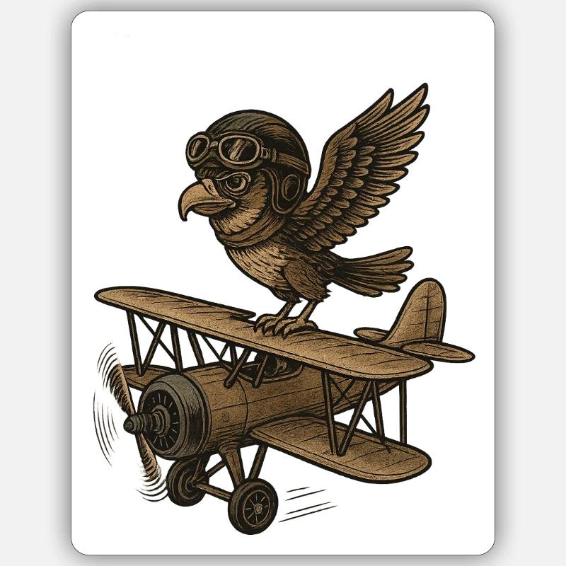 Airplane pilot - Sticker size S (10 x 10 cm) - white matte