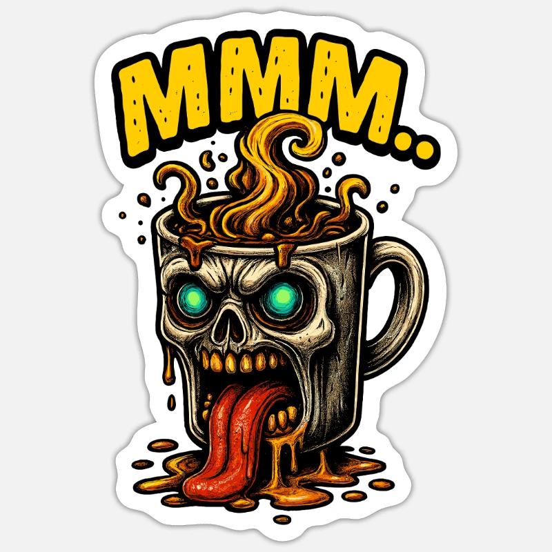 MMM Demon Coffee Mug - Sticker size S (10 x 10 cm) - white matte