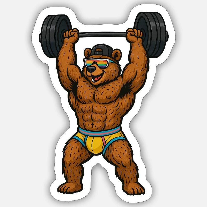 Beast Bear – Overhead Pride Press Sticker Größe S (10 x 10 cm)
