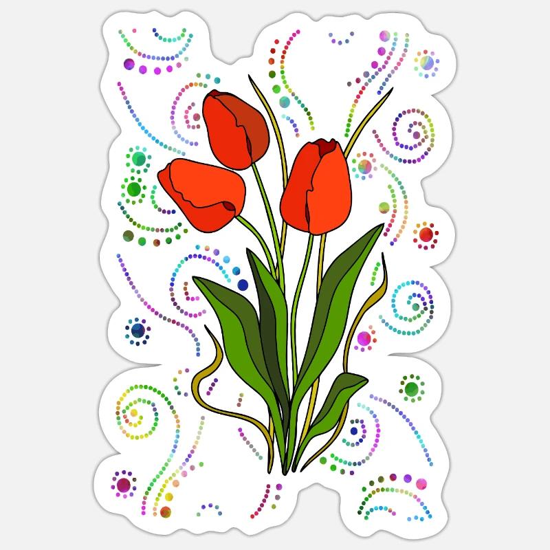 Fleur - Sticker taille S (10 x 10 cm) - blanc mat