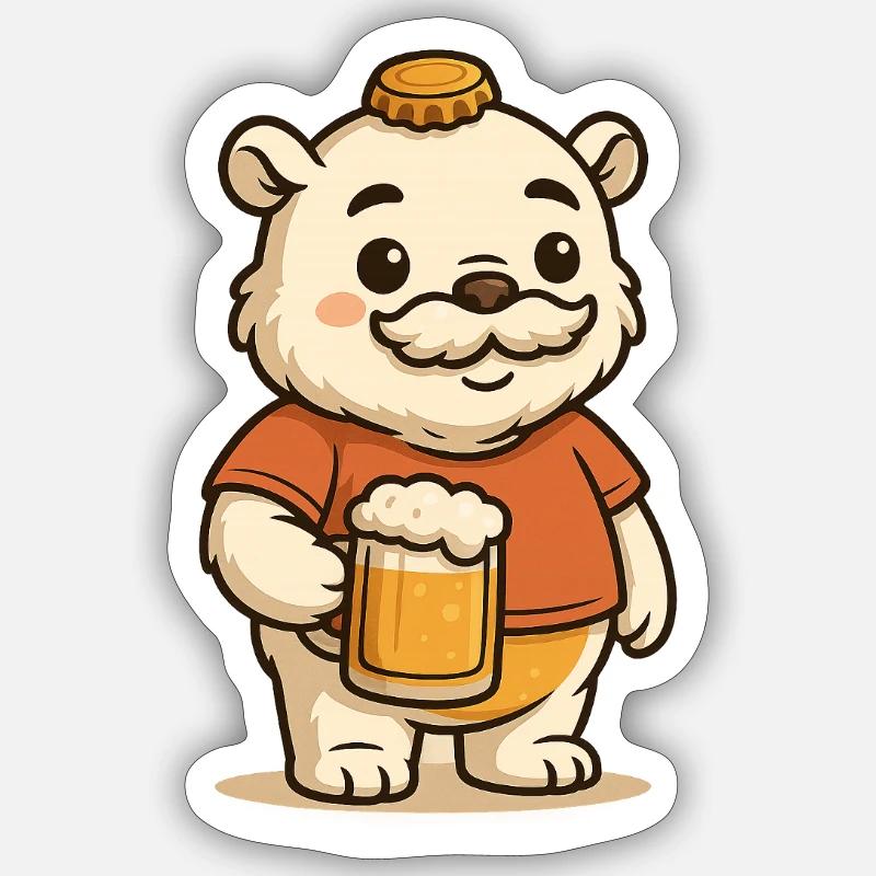 Biermonster - Sticker Größe S (10 x 10 cm) - Mattweiß