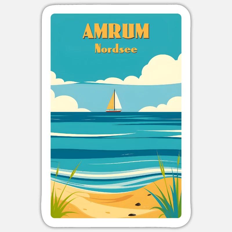 Amrum - Sticker size S (10 x 10 cm) - white matte