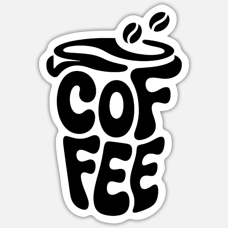 Coffee - Cool Café Logo - Sticker taille S (10 x 10 cm) - blanc mat