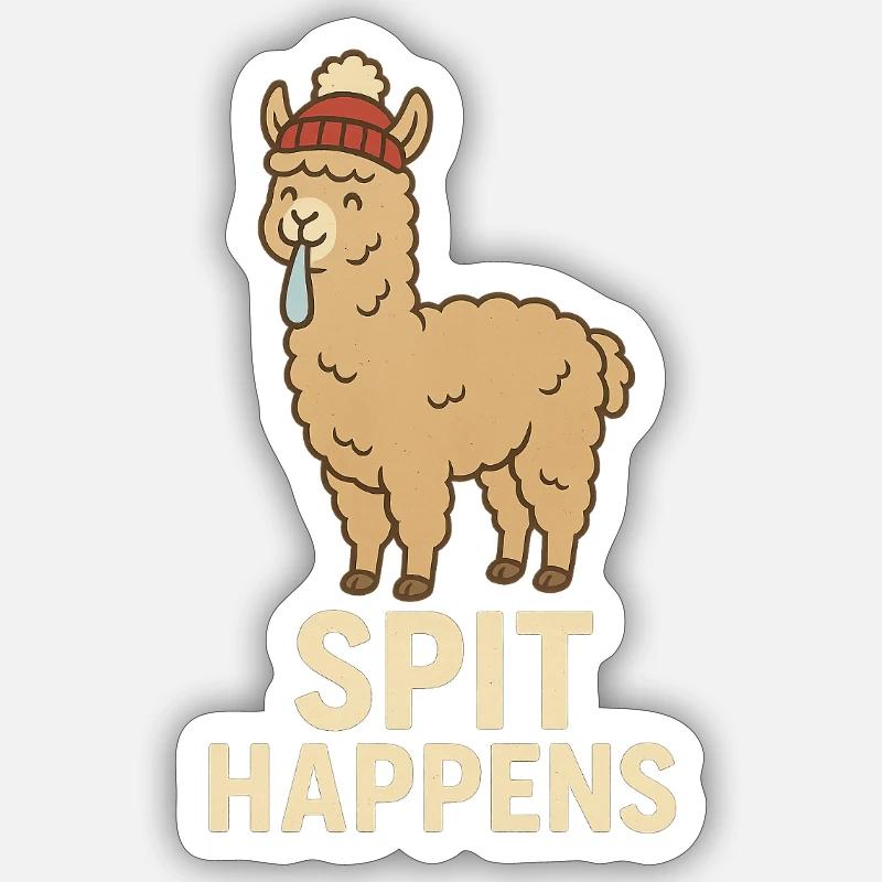 SPIT HAPPENS - Sticker Größe S (10 x 10 cm) - Mattweiß
