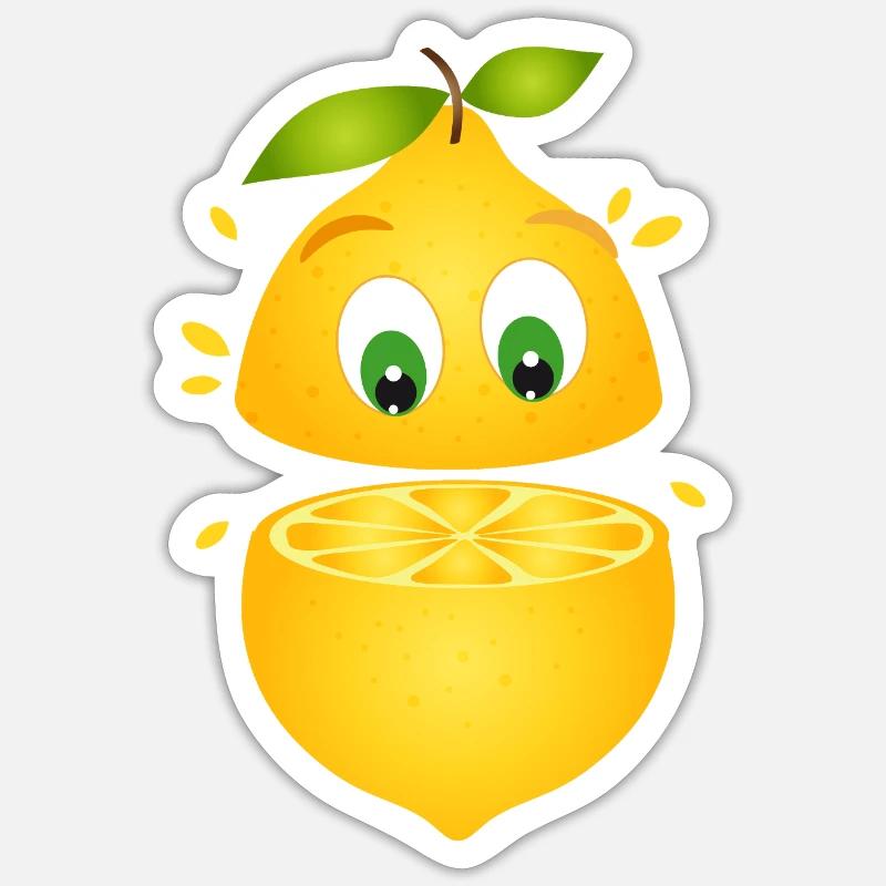 Surprised Lemon – Fruity Comic Fun - Sticker size S (10 x 10 cm) - white matte