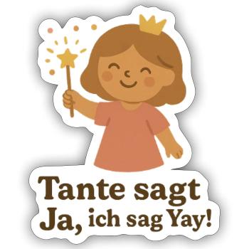 Tante heiratet - Sticker Größe S (10 x 10 cm) - Mattweiß - Vorne