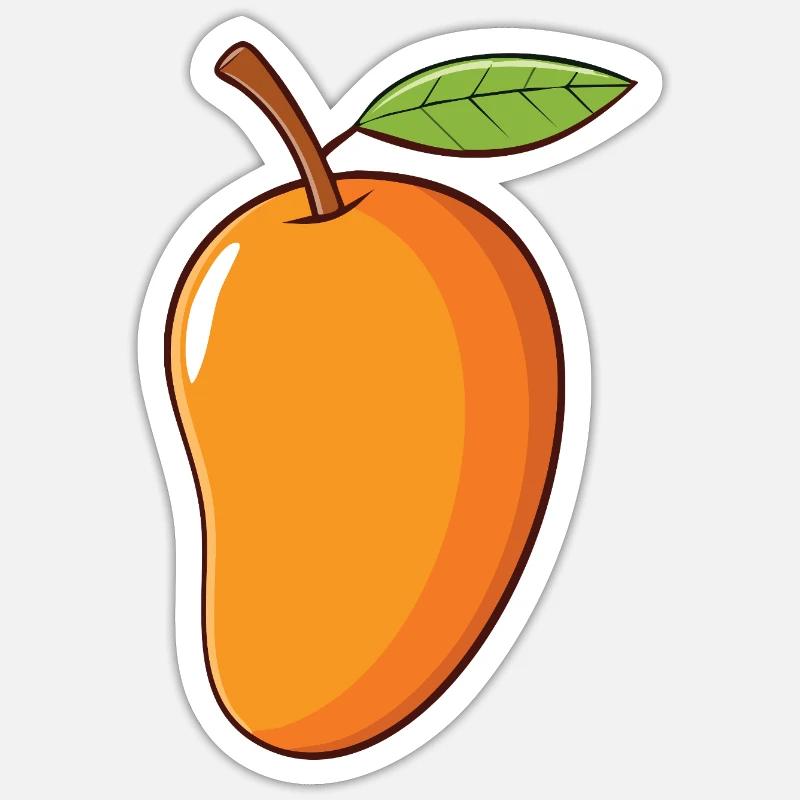 Mango 🥭 - Sticker Größe S (10 x 10 cm) - Mattweiß