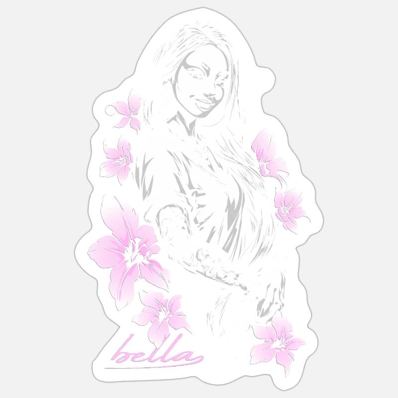 Bella blossom latina chicca - Sticker taille S (10 x 10 cm) - blanc mat