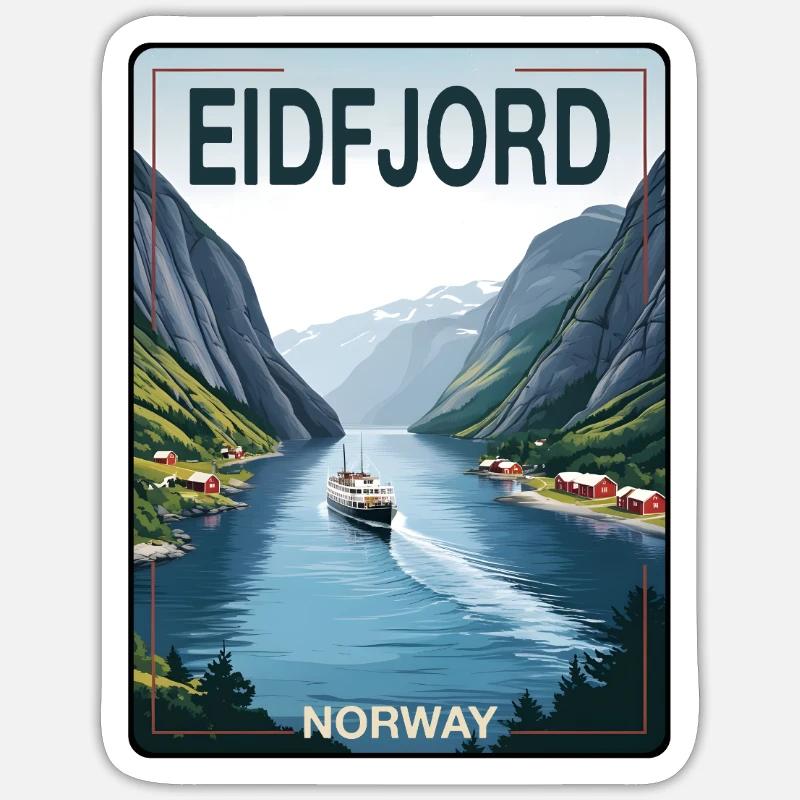 L’Eidfjord - Sticker taille S (10 x 10 cm) - blanc mat