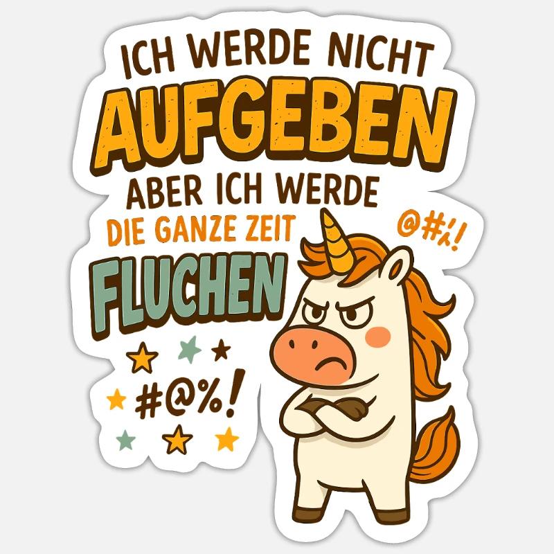 Ich werde nicht aufgeben - Sticker Größe S (10 x 10 cm) - Mattweiß