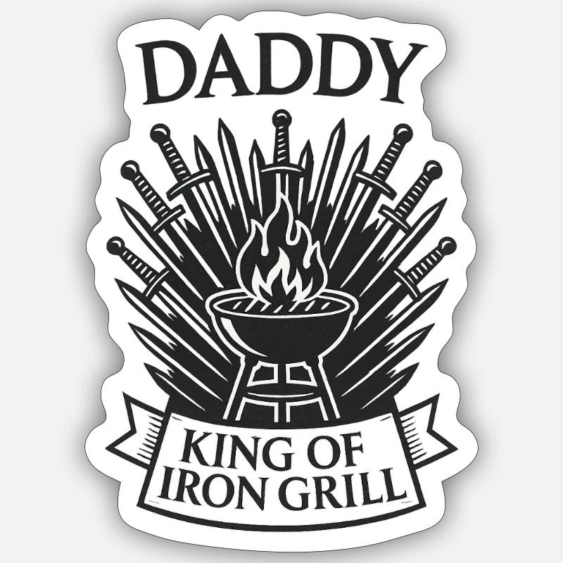 daddy bbq king Sticker taille S (10 x 10 cm)