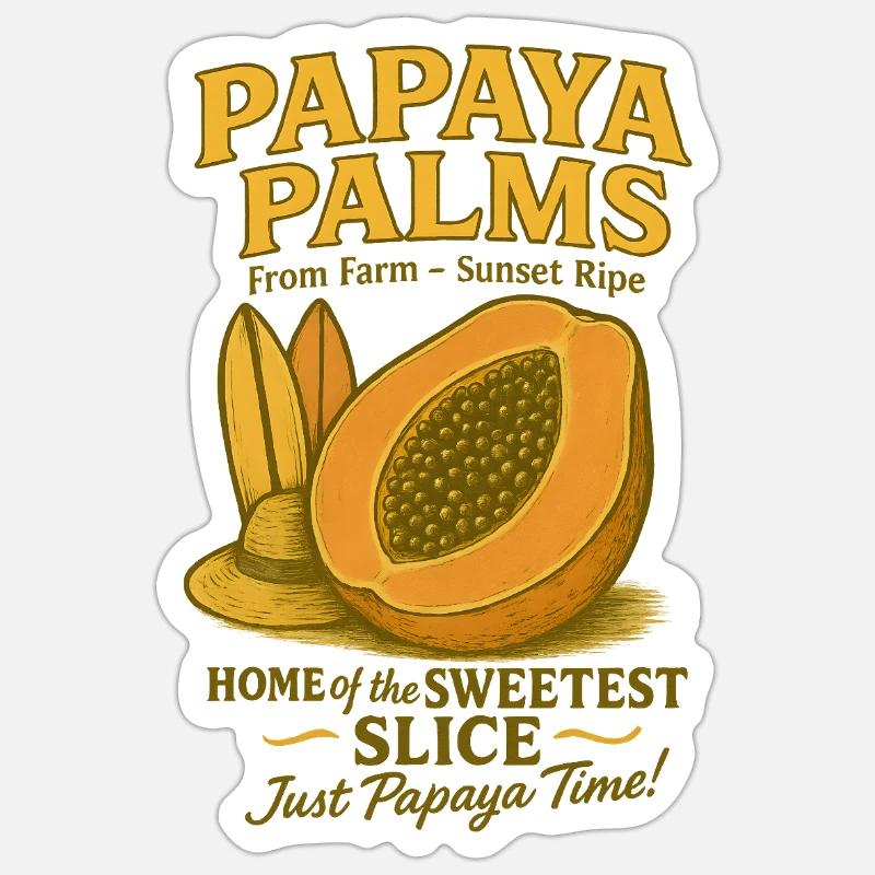 Papaya Fruit Fruit Summer - Sticker size S (10 x 10 cm) - white matte