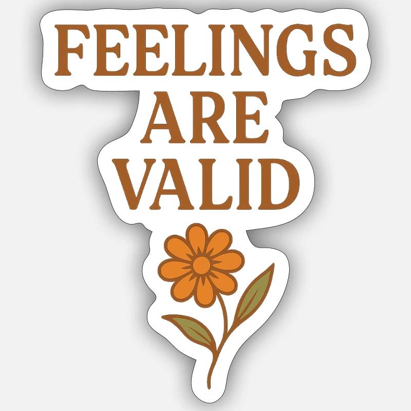 Les sentiments sont valables - Sticker taille S (10 x 10 cm) - blanc mat