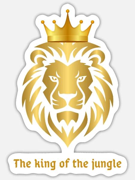 "The king of the jungle" - Sticker Größe S (10 x 10 cm) - Mattweiß