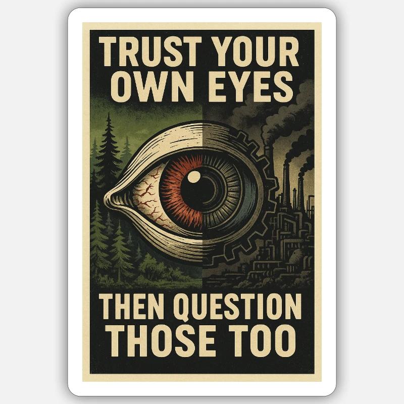 question everything! - Sticker size S (10 x 10 cm) - white matte